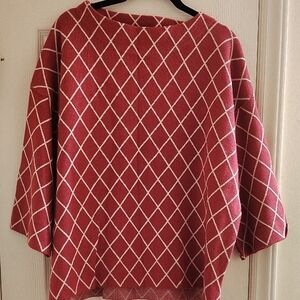 Rain + Rose Red Knit Top